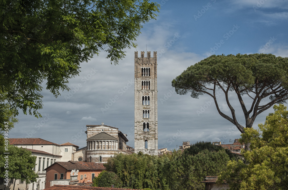 Basilica of San Frediano (in romanesque style - XII century) in the ancient town of Lucca, Toscana (Tuscany), Italy, Europe