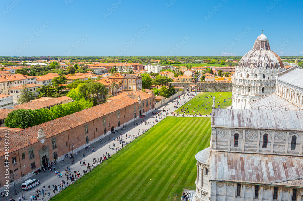 View from the  Leaning Tower in Pisa