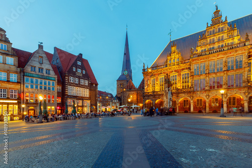 Bremen. The central market square. Town Hall.