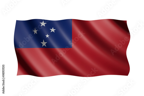 Free Download Flag of Samoa isolated on white, 3d illustration - GFXLoad
