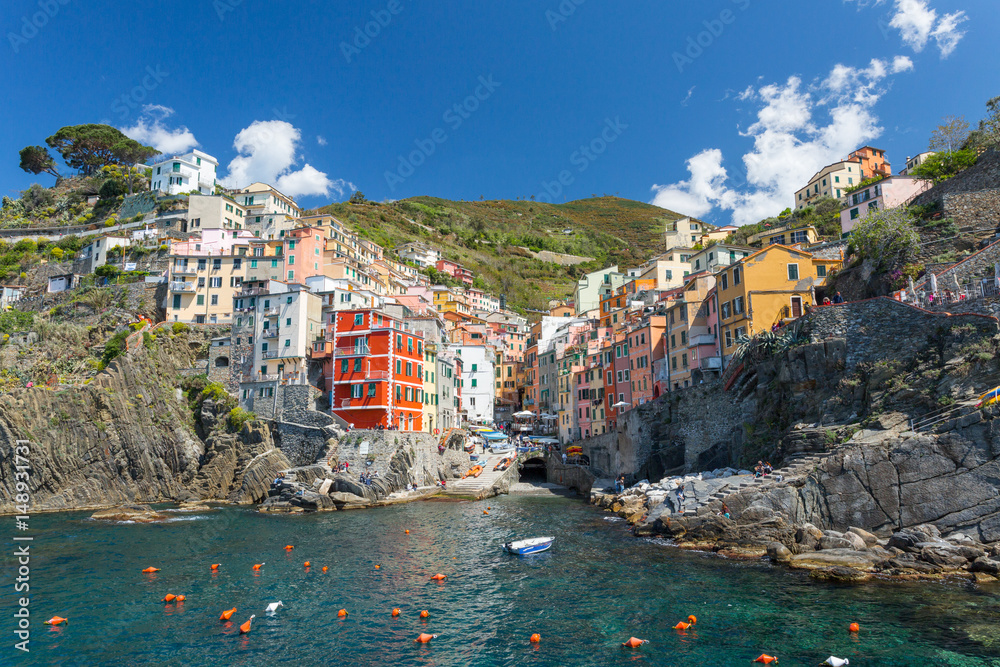 Colourful Riomaggiore in National park Cinque Terre, Liguria, Italy
