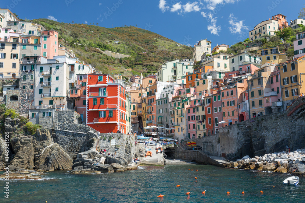 Colourful Riomaggiore in National park Cinque Terre, Liguria, Italy
