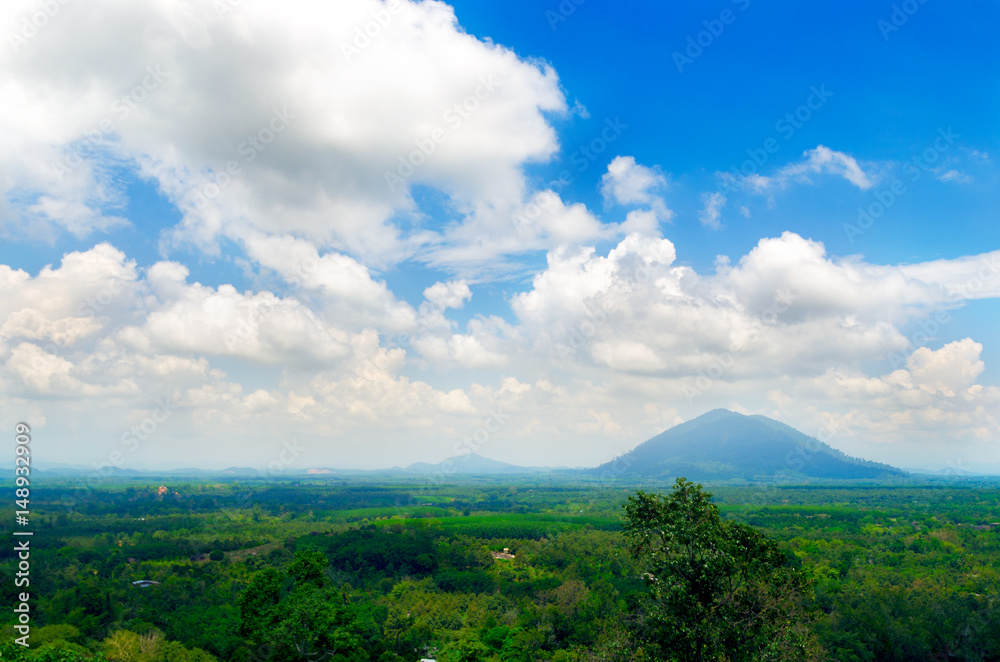 cloudand and blue sky with landscape.