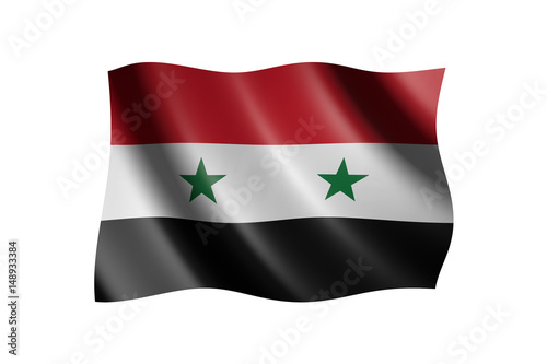 Free Download Flag of Syria isolated on white, 3d illustration - GFXLoad