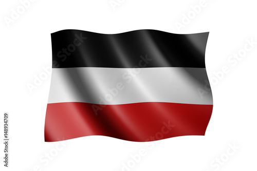 Flag of the German Empire isolated on white  3d illustration