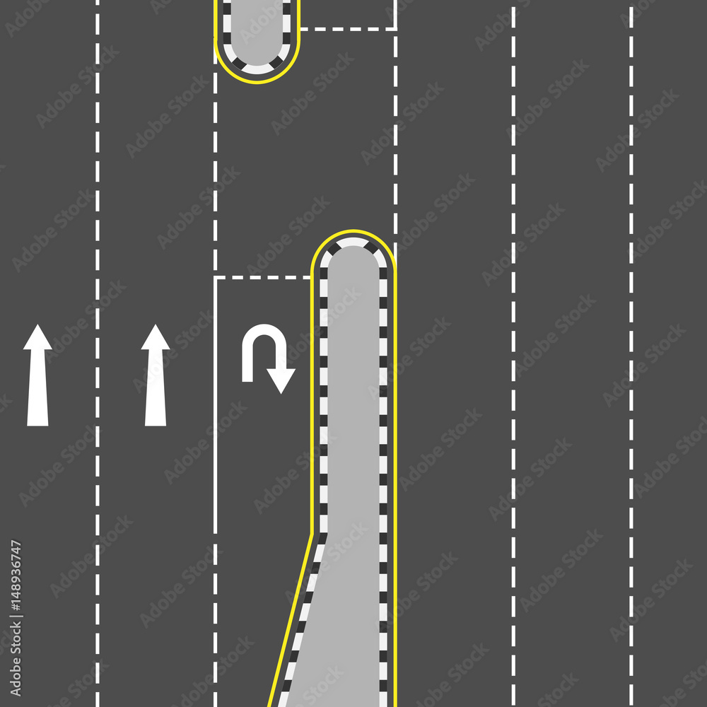 Fototapeta premium u turn on road