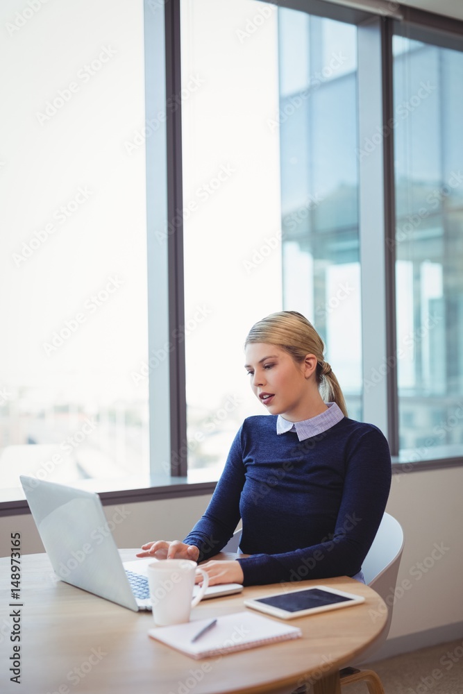 Attentive executive working on laptop Attentive executive working on laptop
