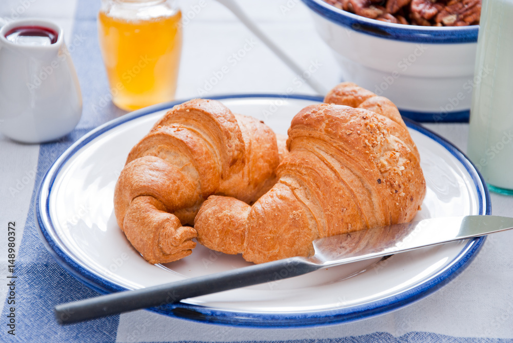 Continental breakfast - croissant Continental breakfast - croissant