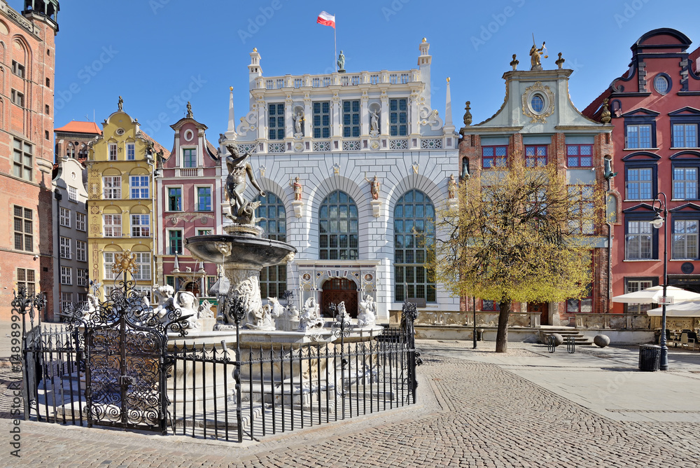 Fototapeta premium Neptune Fountain in Gdansk