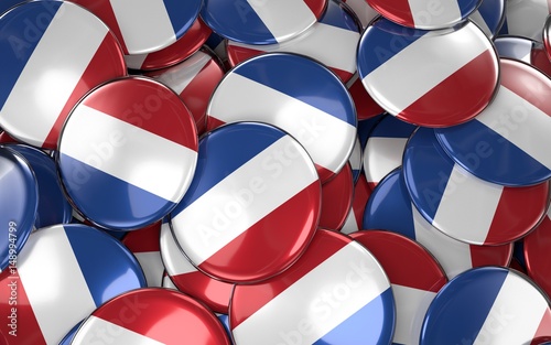 Bild auf Leinwand Netherlands  Badges Background - Pile of Netherlandish Flag Buttons