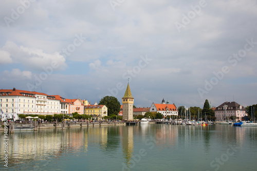 View at the harbour of Lindau at the Bodensee  Germany.