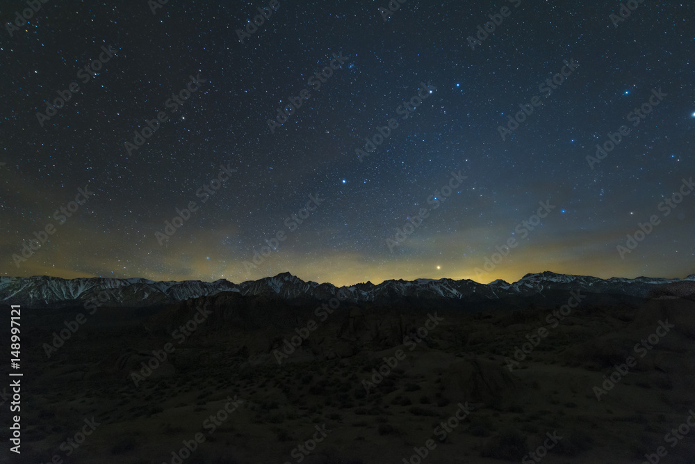 Night Sky Over The Mountains
