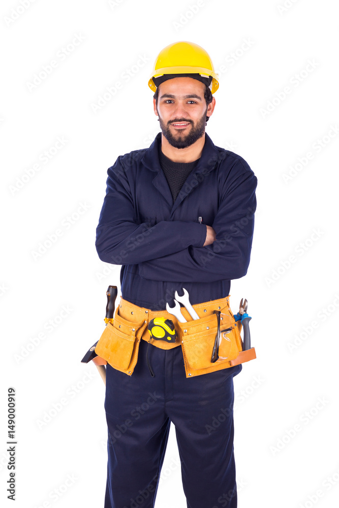 smiling young worker smiling young worker