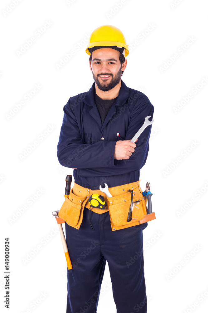 smiling young worker smiling young worker