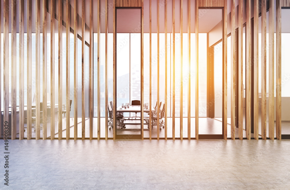 Office with wooden shades, toned Office with wooden shades, toned