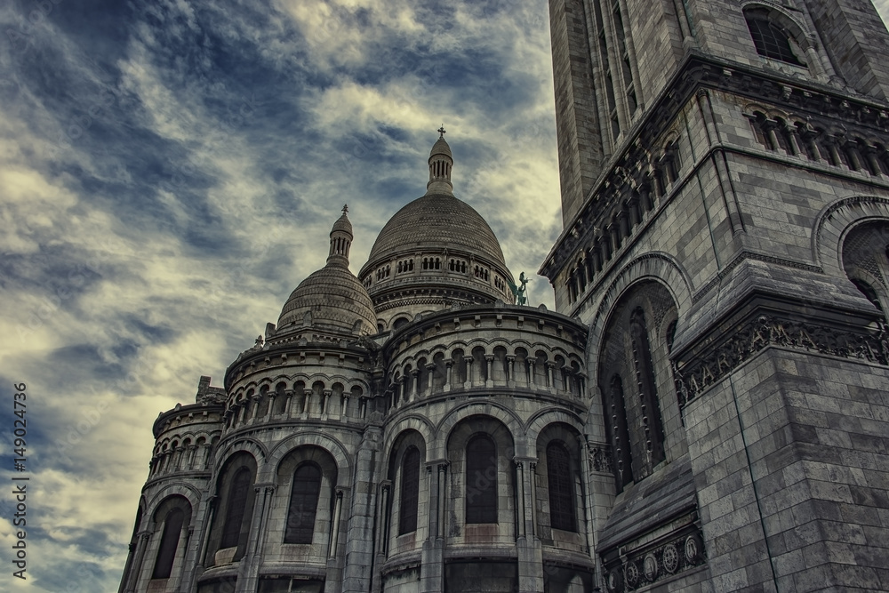 Facade of the Sacre-Coeur basilica in Paris