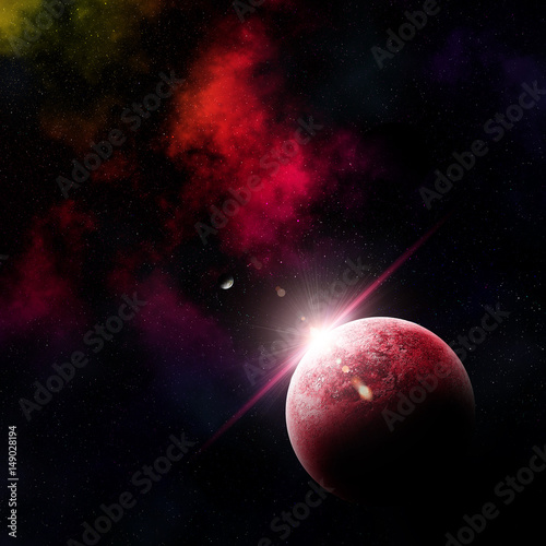 Fototapeta Naklejka Na Ścianę i Meble -  3D abstract space scene