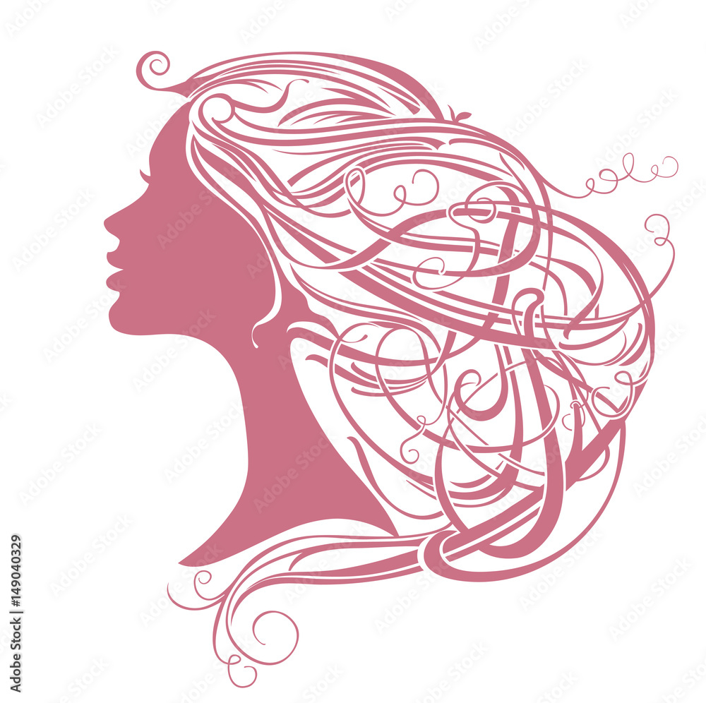Modern hair style. Girl with vine hair. Modern hair style. Girl with vine hair.
