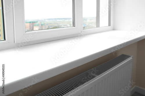 Modern window sill close up