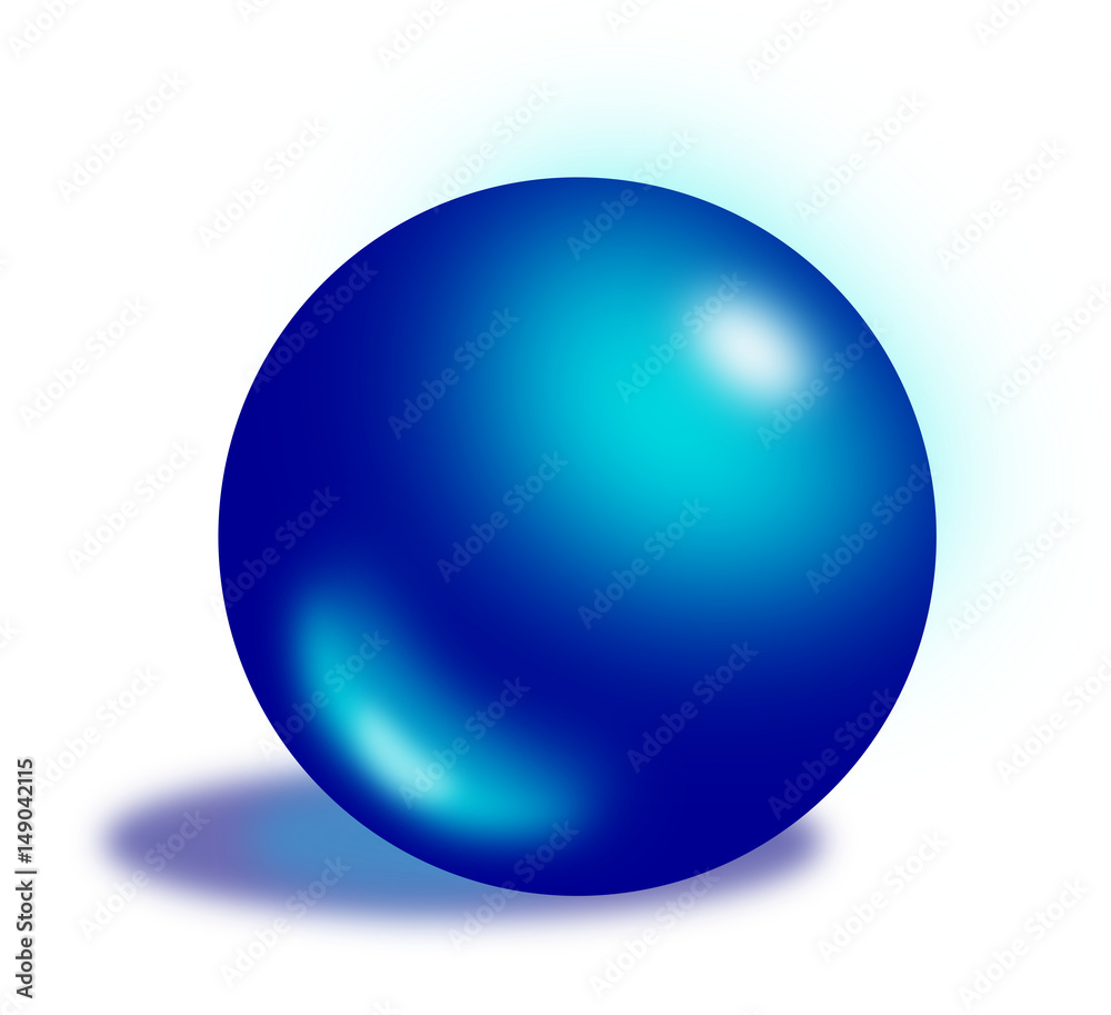 Dark blue shiny translucent ball with a shadow Dark blue shiny translucent ball with a shadow