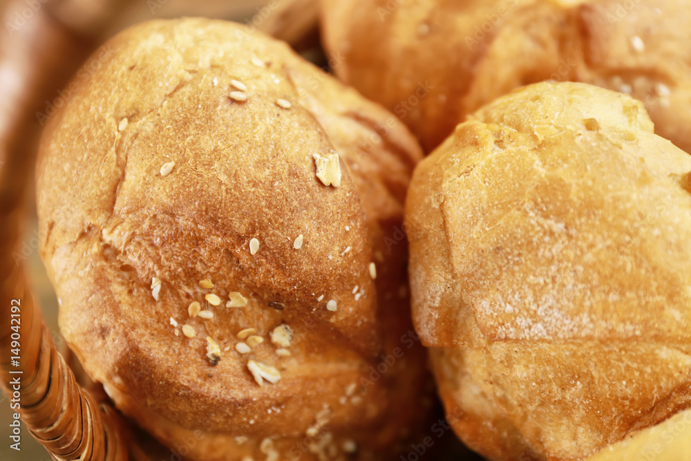 Different fresh bread loaves, closeup Different fresh bread loaves, closeup