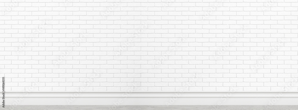 Old white brick wall texture for background usage as a backdrop wide ...