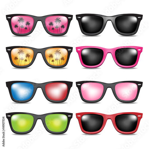 set sunglasses.glossy. vector illustration