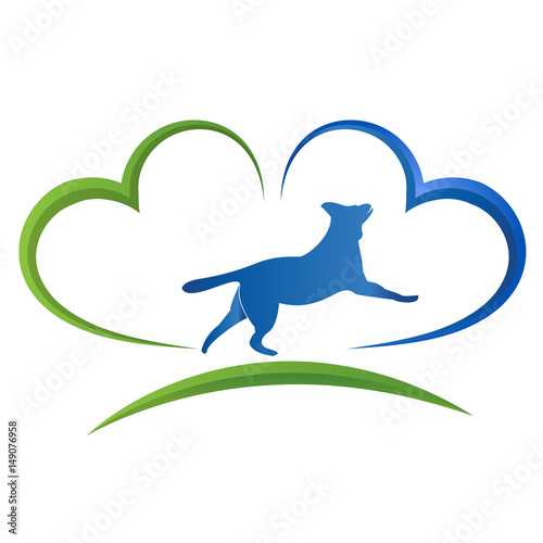 Pets insurance icon. Protect your dog symbol. Flat signs