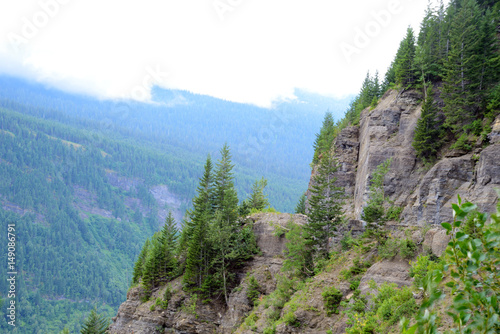 Narrow roads inside Glacier National Park.