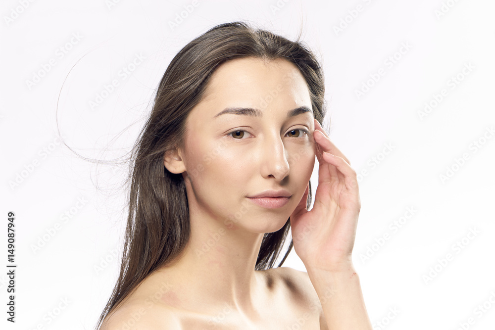 a woman with a natural complexion a woman with a natural complexion