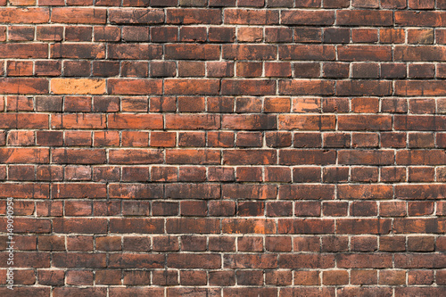 Brick wall in red