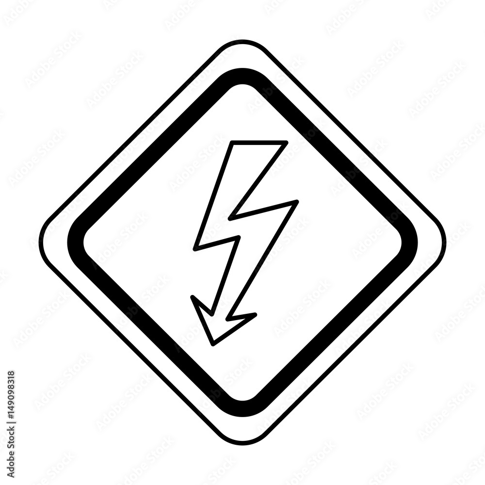 energy ray caution sign vector illustration design