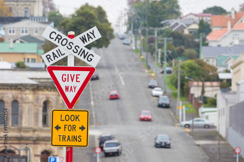 Crossing Railway Schild in Neuseeland