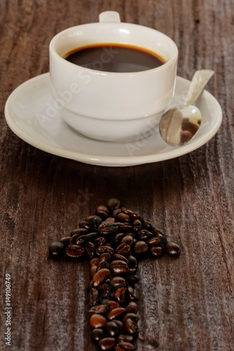 coffee cup on wood table