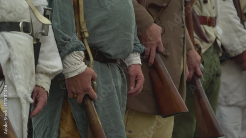 Two clips of Revolutionary War soldiers in formation