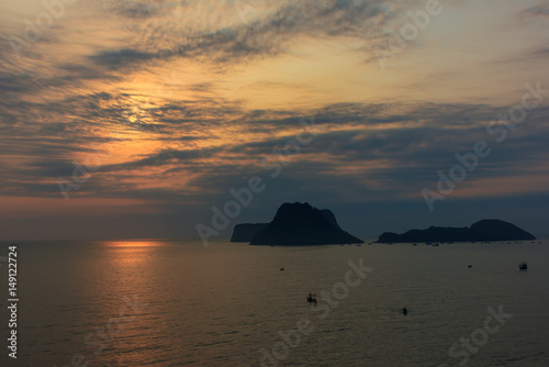 Sea and Sky Sunrise at Ao Prachuab Prachuap Khiri Khan,South of Thailand 