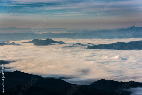 The mountain is covered with fog © sittitap