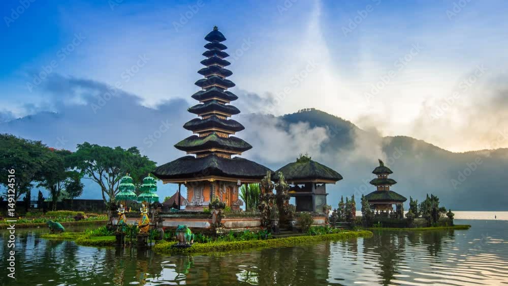 Timelapse of Pura Ulun Danu Bratan Temple, Bali, Indonesia. Timelapse of Pura Ulun Danu Bratan Temple, Bali, Indonesia.