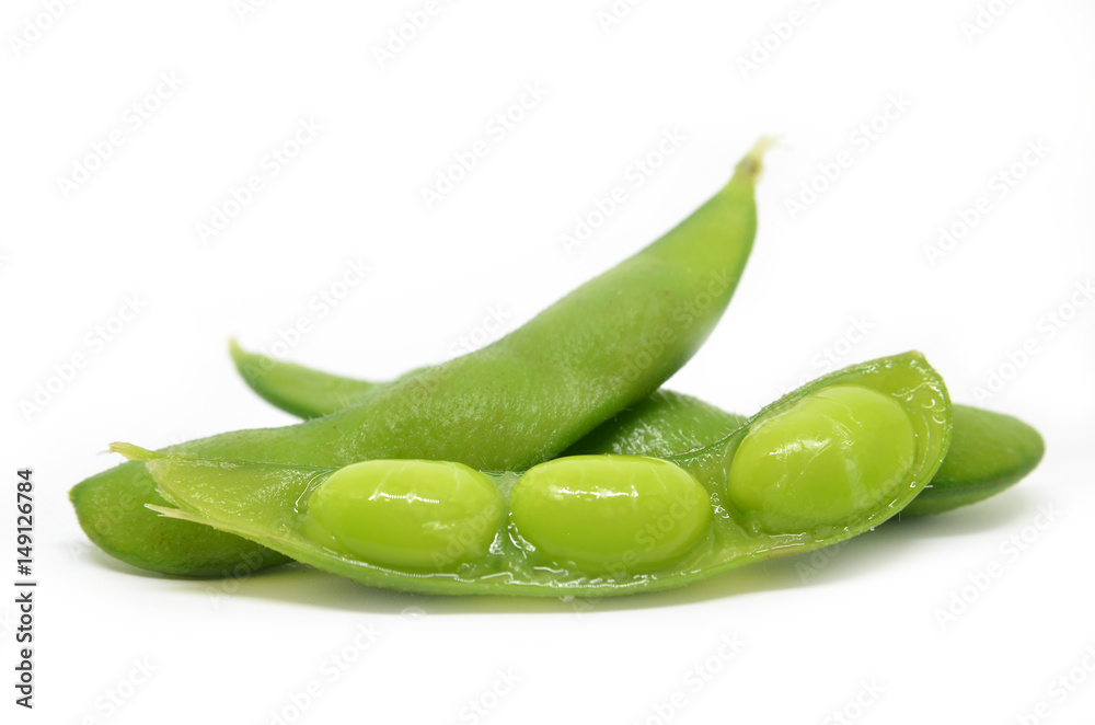 Edamame, boiled green soy beans Edamame, boiled green soy beans