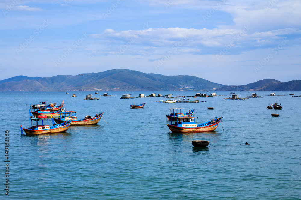 A dock in Nha Trang beach, Vietnam. Nha Trang is well known for its beaches and scuba diving and has developed into a destination for international tourists.