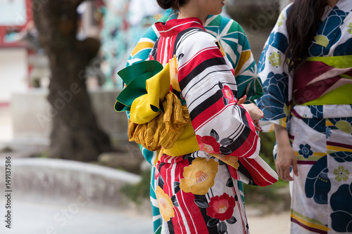 Japanese traditional casual summer costume “Yukata” 