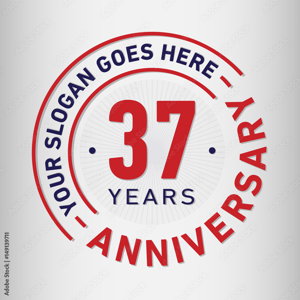 37 years anniversary logo template. Vector and illustration. 37 years anniversary logo template. Vector and illustration.