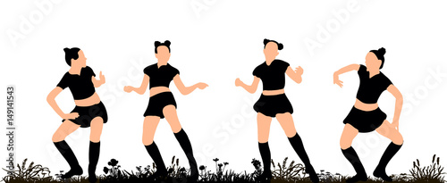  isolated silhouette of a girl dancing