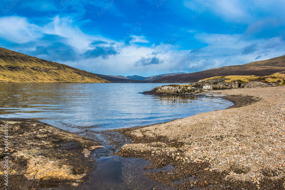 A Beautiful landscape with mountains and lake A Beautiful landscape with mountains and lake