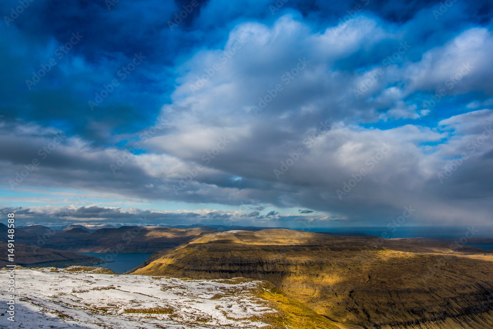 A Beautiful landscape with mountains, ocean and islands A Beautiful landscape with mountains, ocean and islands