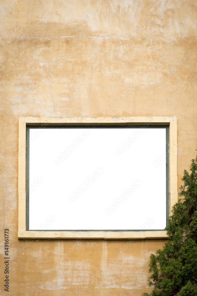 A window on brown wall A window on brown wall