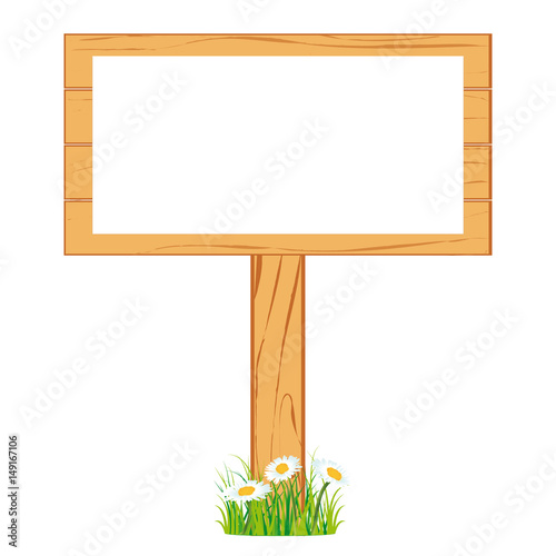 Wood-board. Advertising communication vector background.