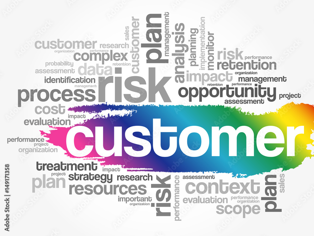 CUSTOMER word cloud, business concept background