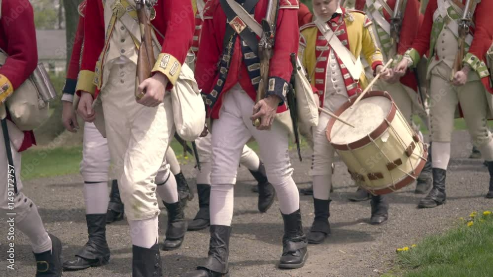 Revolutionary War Army marching by