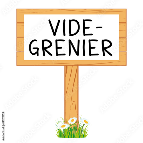 Panneau d'affichage en bois. Icône vide-grenier.